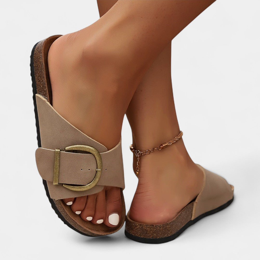 Lukia - Pantofi de vară eleganți din plută cu catarame