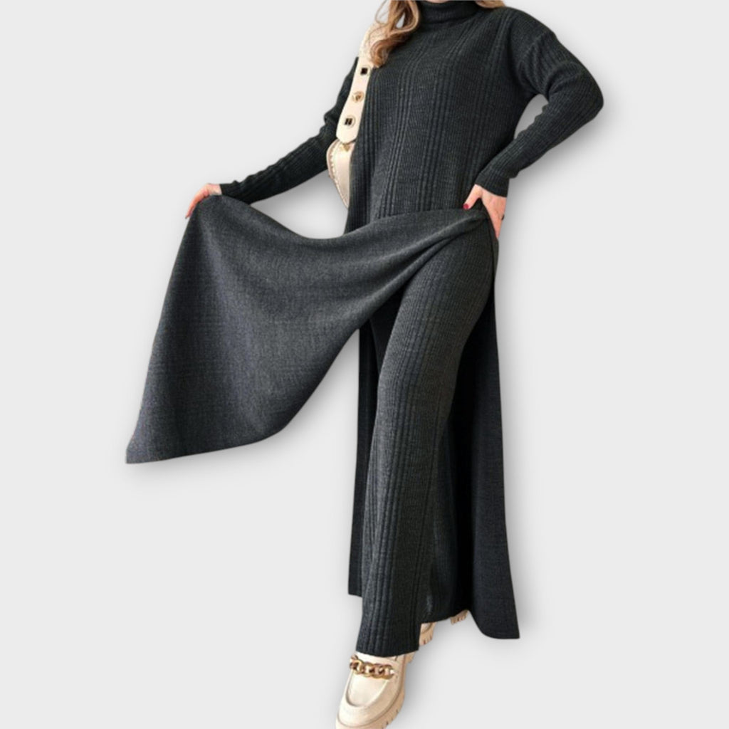 Rochie Maxi Tricotată cu Croială Relaxată