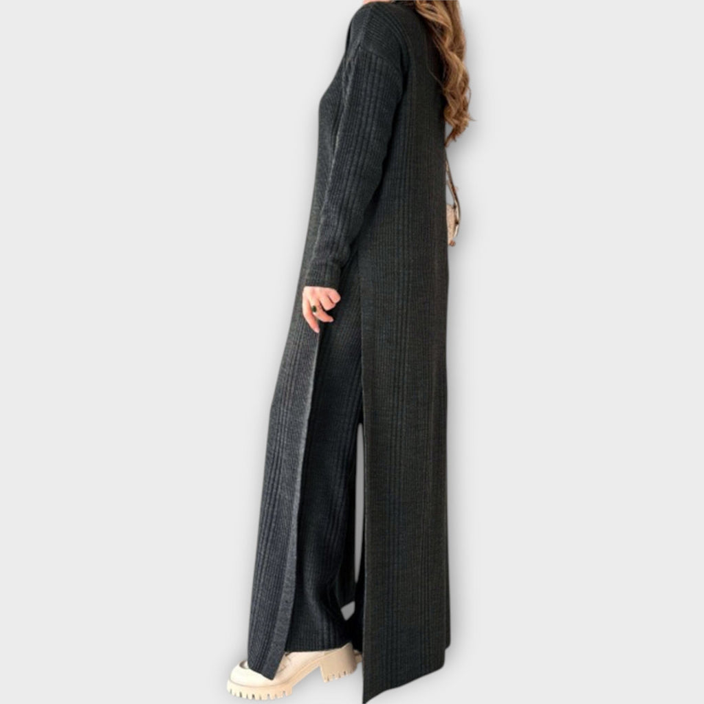 Rochie Maxi Tricotată cu Croială Relaxată