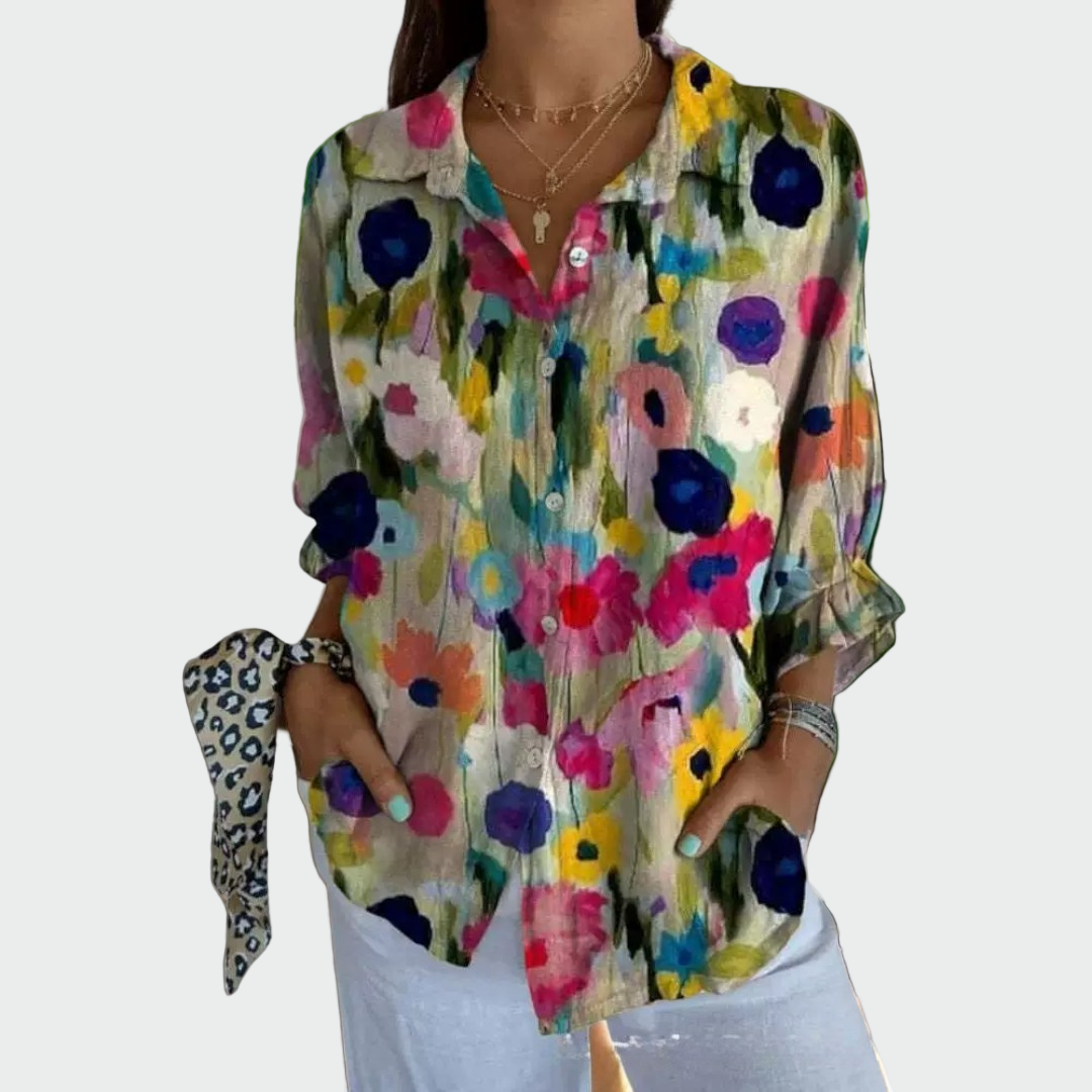 Bluză elegantă cu model floral