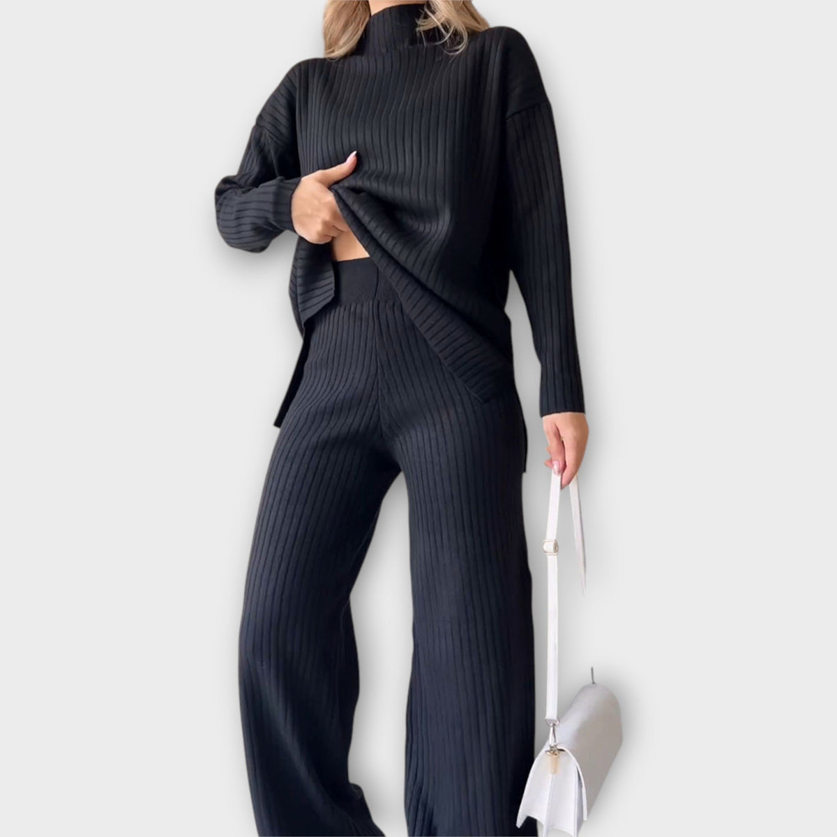 Set Tricotat cu Croială Confortabilă