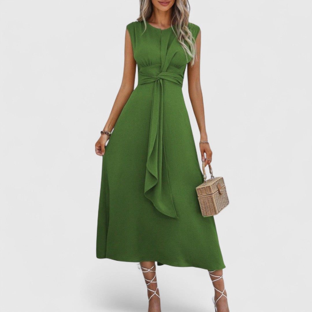 Penelopa - Rochie maxi vaporoasă fără mâneci cu decolteu rotund flattering