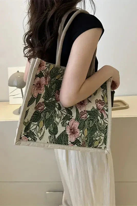 Geanta Taila din Sapun Indian cu Design Floral si Design Ecologic