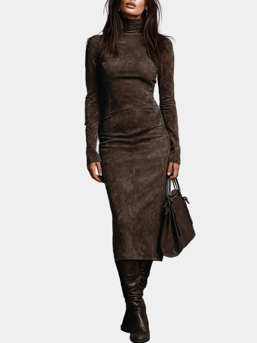 Angelică - Rochie midi maro