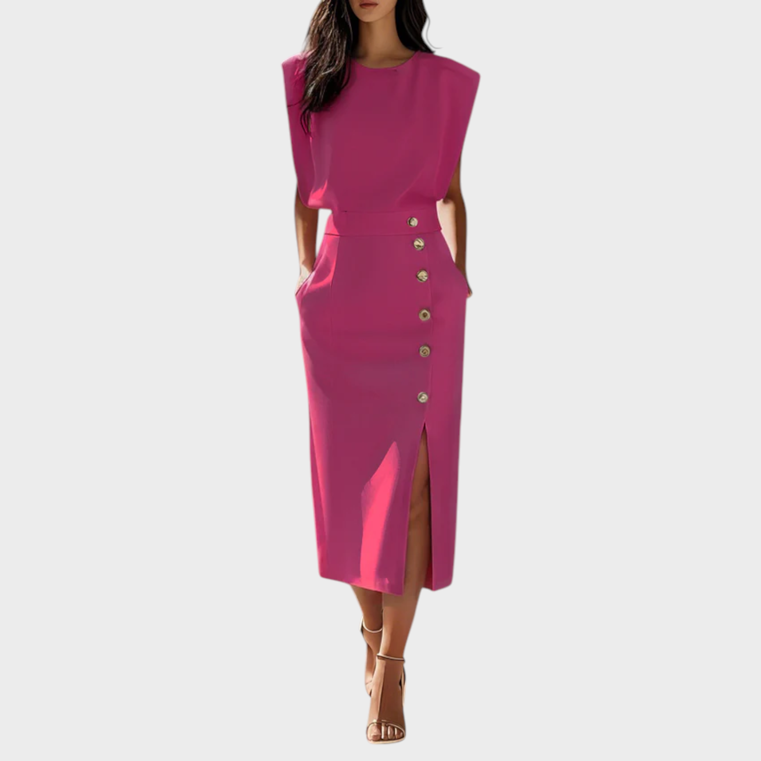 Alessia | Rochie Midi pentru Femei cu Croială Relaxată și Stil Multifuncțional