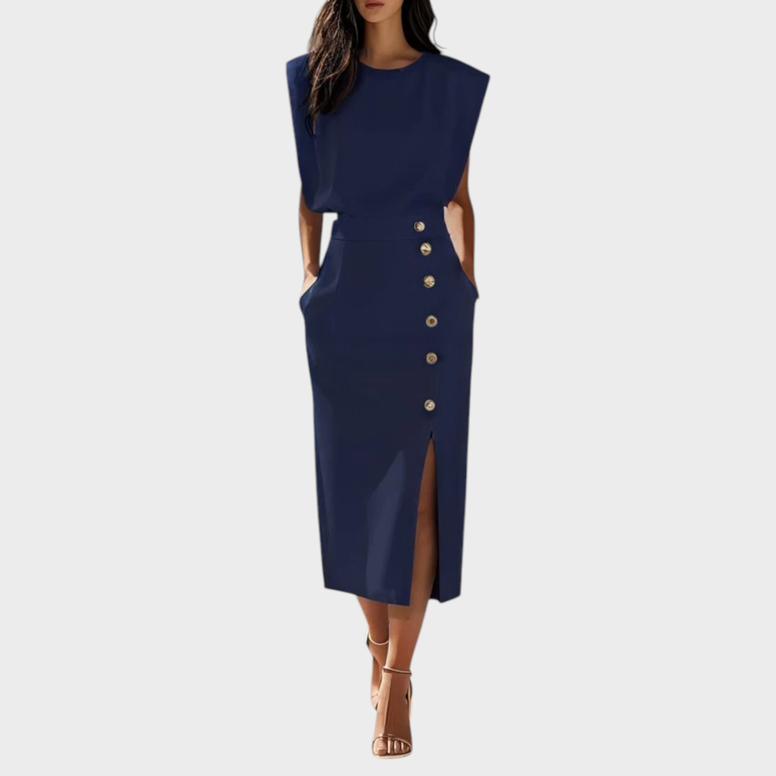 Alessia | Rochie Midi pentru Femei cu Croială Relaxată și Stil Multifuncțional