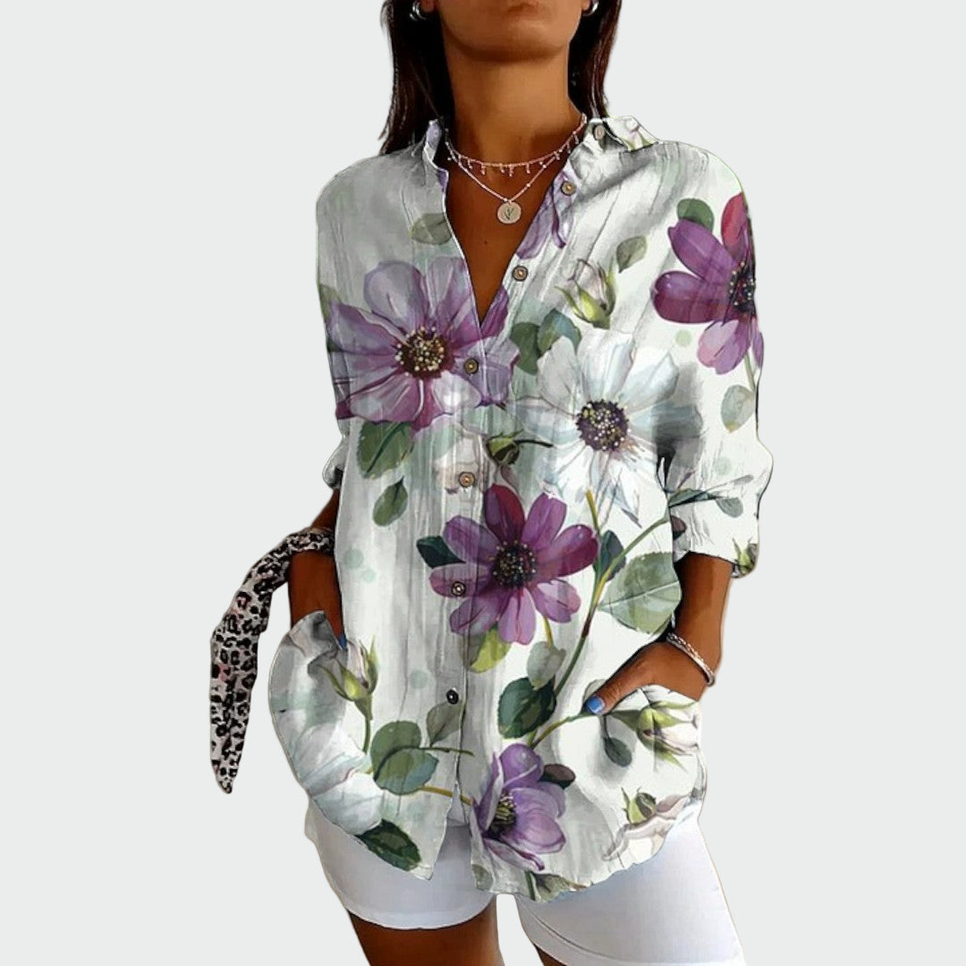 Bluză elegantă cu model floral