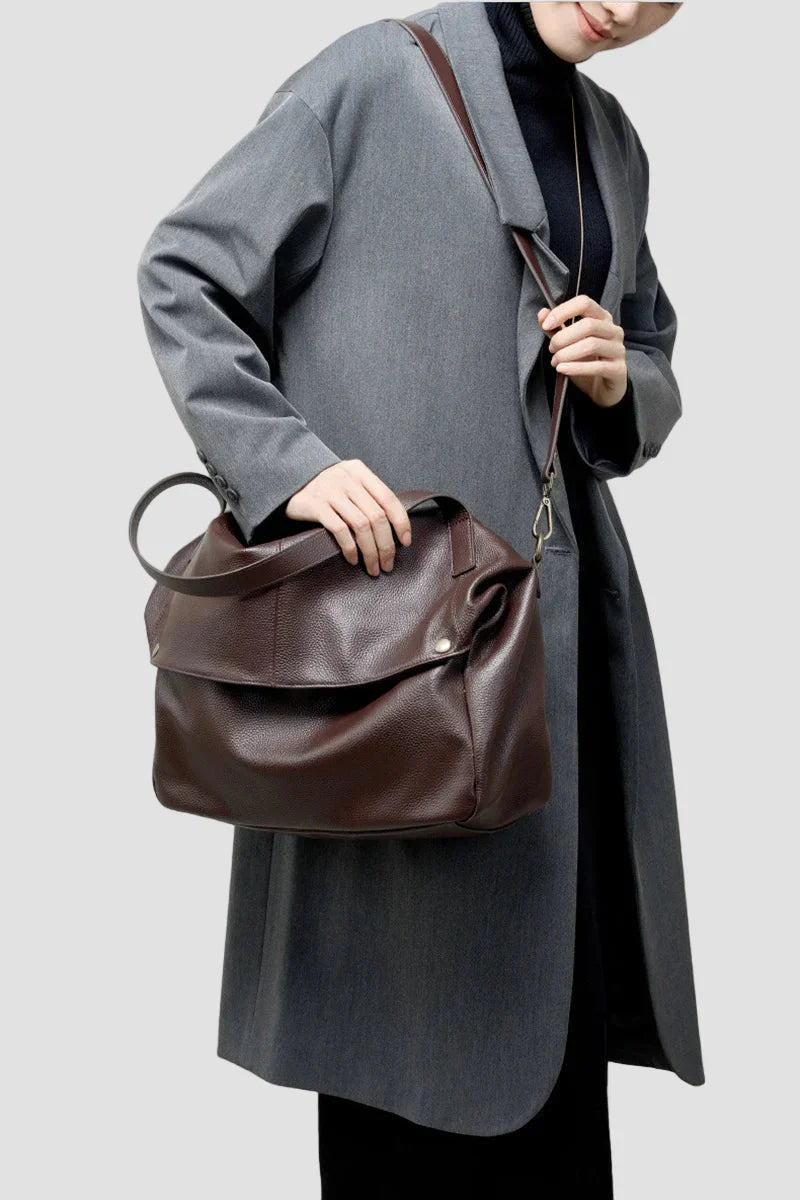 Adriani - Geantă retro din piele autentică, moale, minimalistă, pentru uz zilnic
