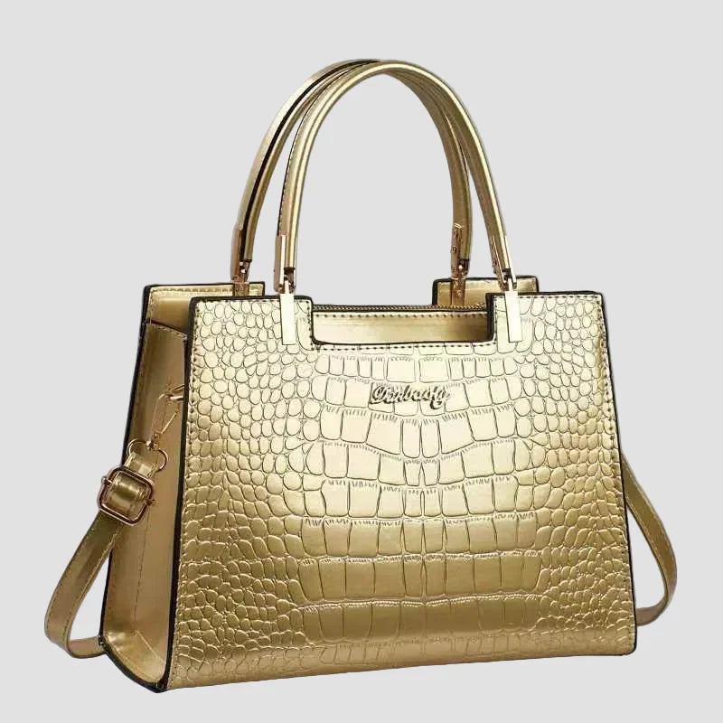 Erain - Geantă lucioasă din piele de crocodil