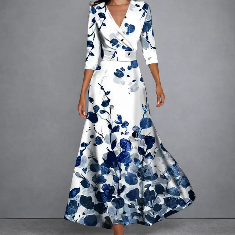 Adriana | Rochie Maxi Floral Sculpturală pentru încredere elegantă