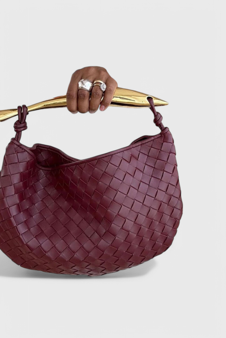 Geanta Gerda Bolso Woven cu Mâner Auriu