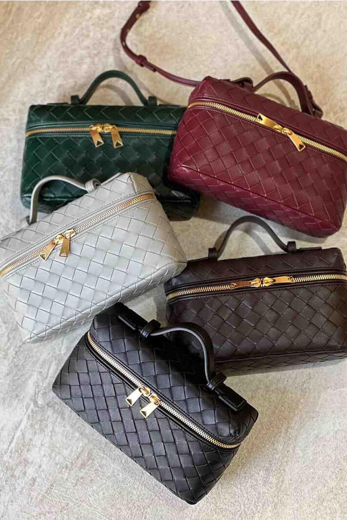 Geanta Mini Milla Woven cu Accesorii Aurii