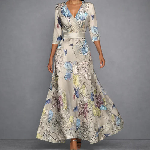 Adriana | Rochie Maxi Floral Sculpturală pentru încredere elegantă