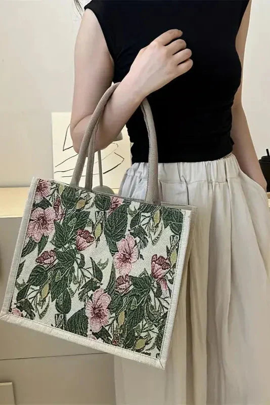 Geanta Taila din Sapun Indian cu Design Floral si Design Ecologic