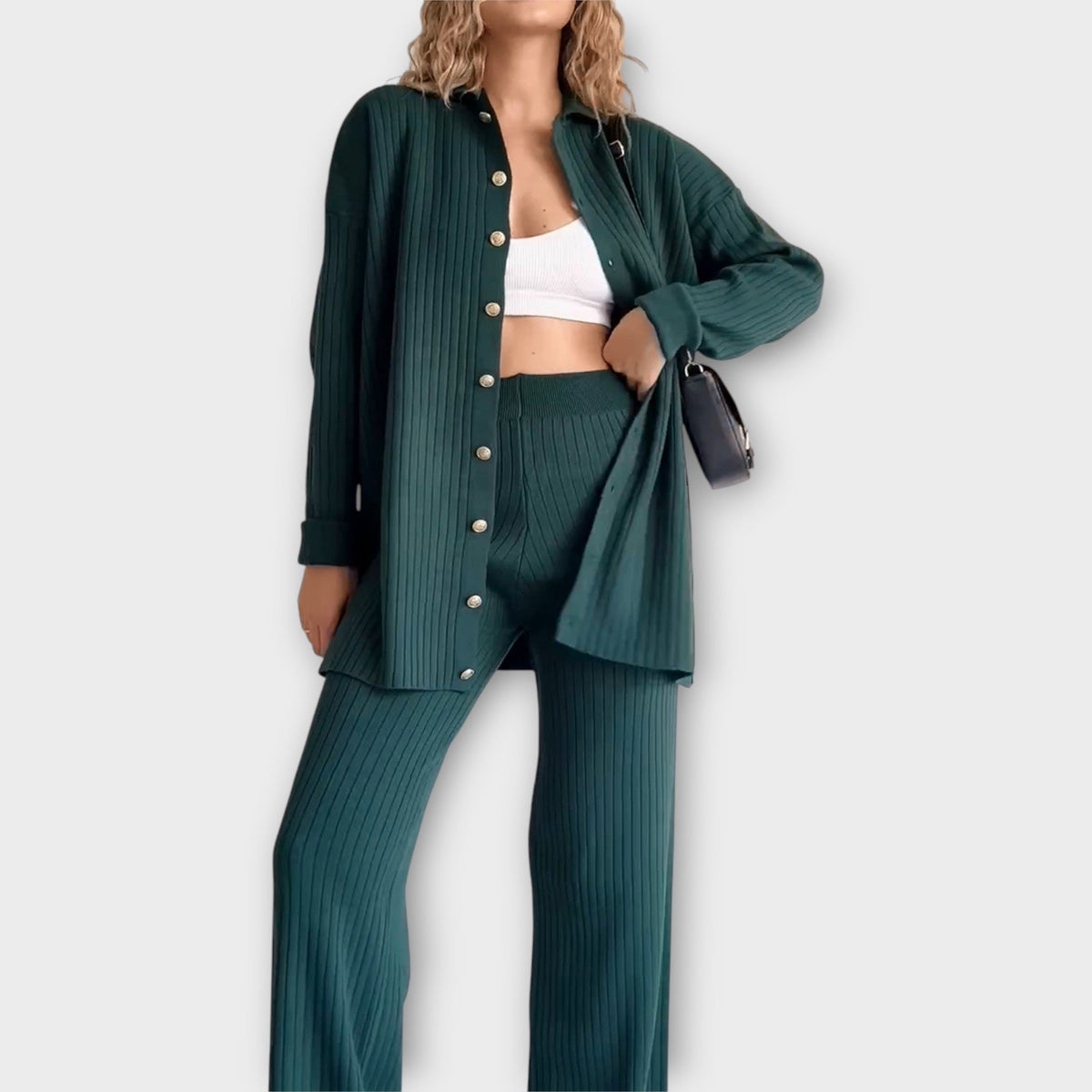 Set cu Detalii Rib și Linie Elegantă