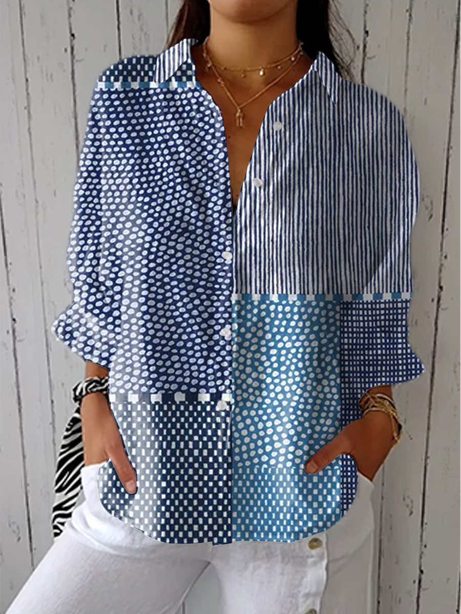 Alina | Bluză Ocean Patchwork