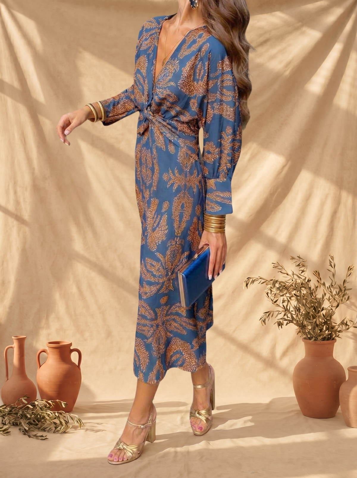 Adriana | Rochie Midi Eleganță Florală