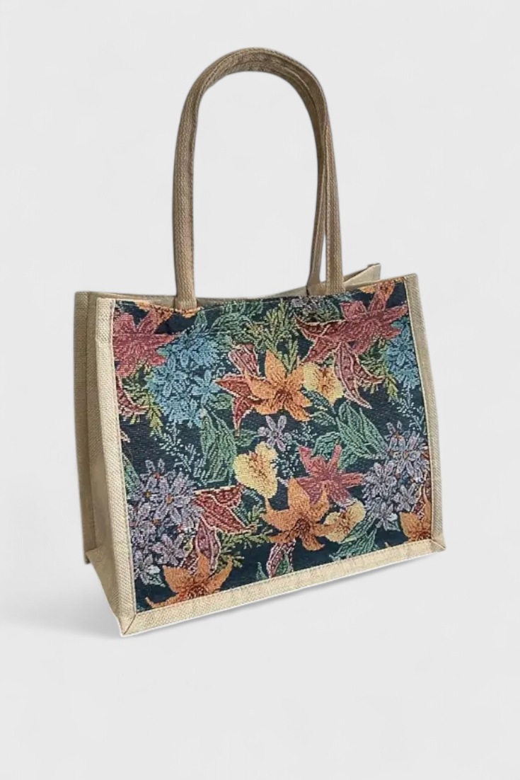Geanta Taila din Sapun Indian cu Design Floral si Design Ecologic