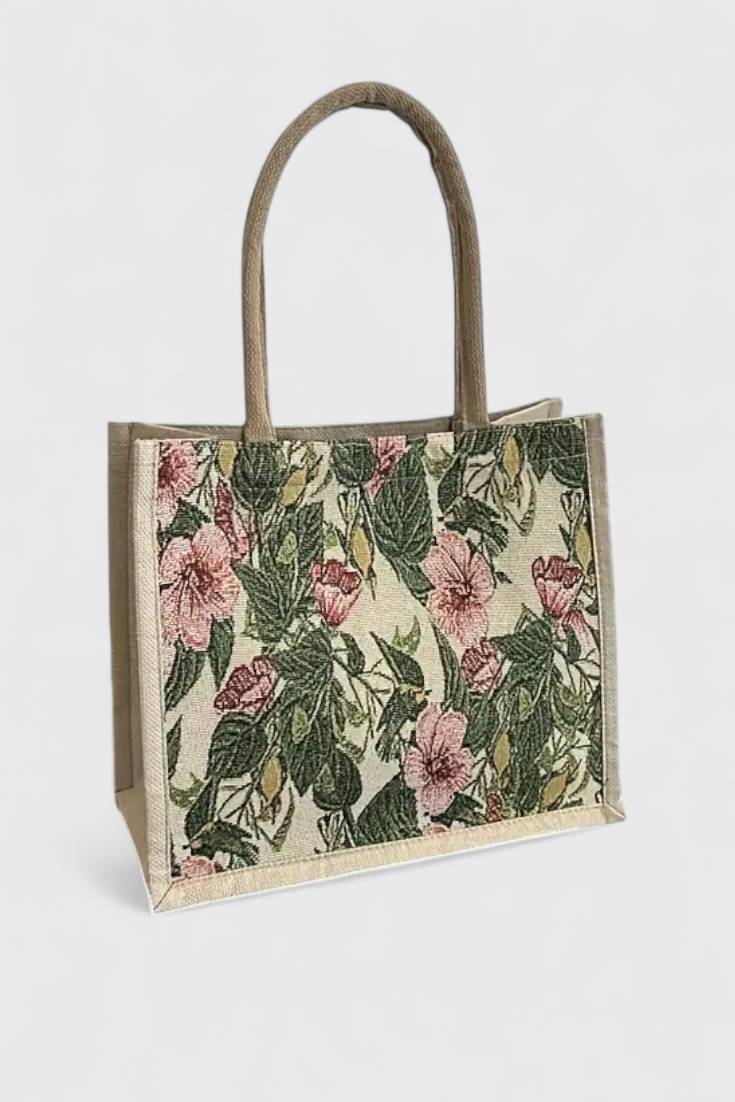 Geanta Taila din Sapun Indian cu Design Floral si Design Ecologic