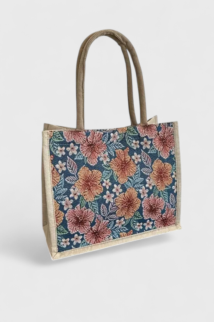 Geanta Taila din Sapun Indian cu Design Floral si Design Ecologic