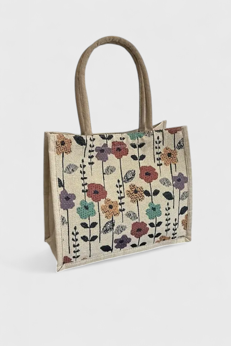 Geanta Taila din Sapun Indian cu Design Floral si Design Ecologic